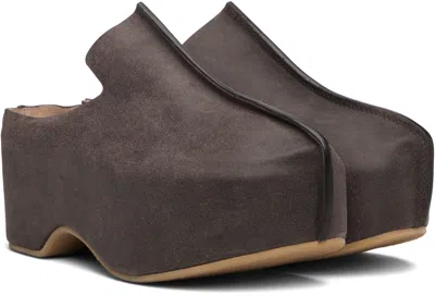 Jw Anderson Brown Platform Clogs In Brown