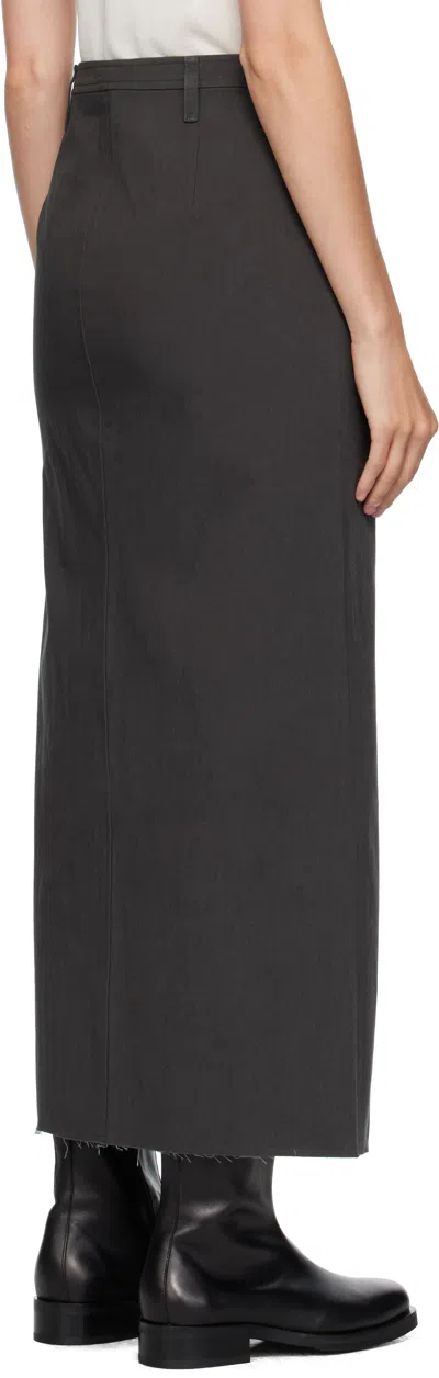 Coor Gray Cotton Relaxed Long Midi Skirt In Gray
