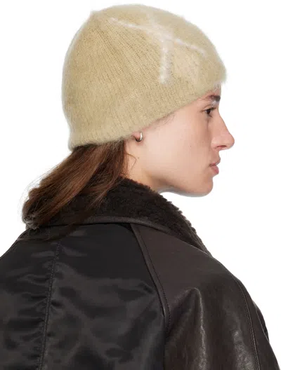 Coor Beige Hairy Mixed Argyle Beanie In Brown