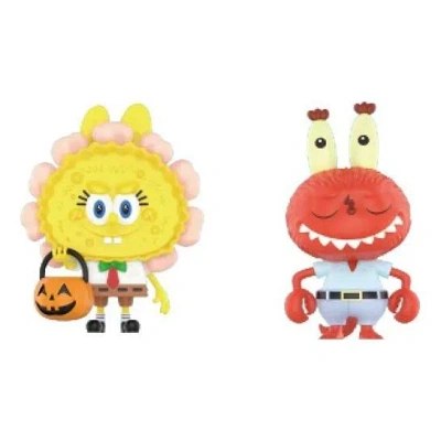Pop Mart X Spongebob The Monsters Labubu 'jack O Lantern And Mr. Krabs X Zimomo' In Multi