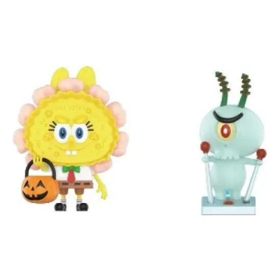 Pop Mart X Spongebob The Monsters Labubu 'jack O Lantern And Plankton X Tycoco' In Multi