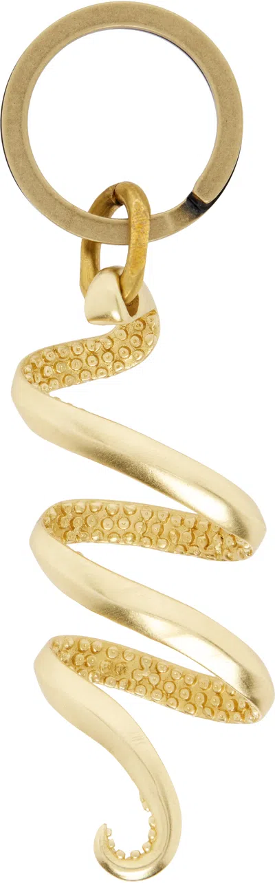 Our Legacy Gold Light Holder Keychain In Brown