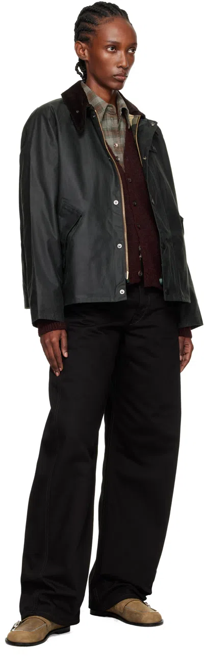 Barbour Green Transport Waxed Jacket In Multi