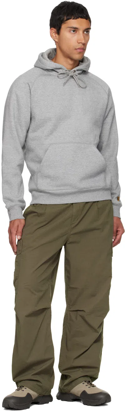 Carhartt Hooded Chase Sweatshirt Heather Grey In Gray