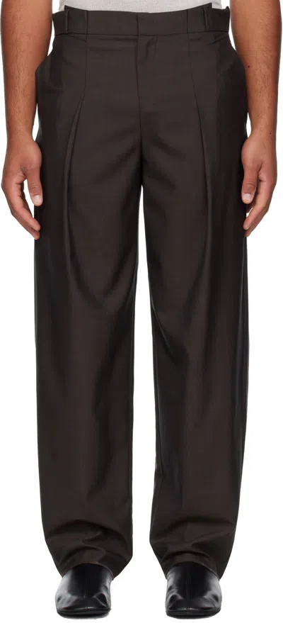 Sonia Carrasco Brown Pleated Trousers In Brown