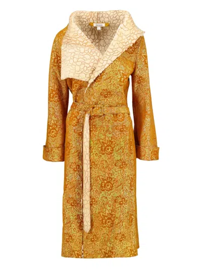 Pre-owned Voyage Et Cie  Lambskin Coat In Gold