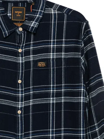 Superdry Checked Shirt In Blue