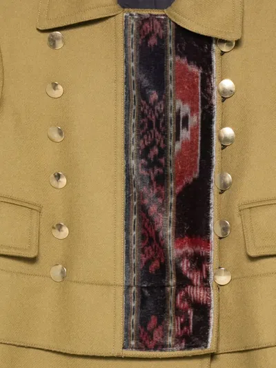 Seafarer Buttoned Panelled Coat In Brown