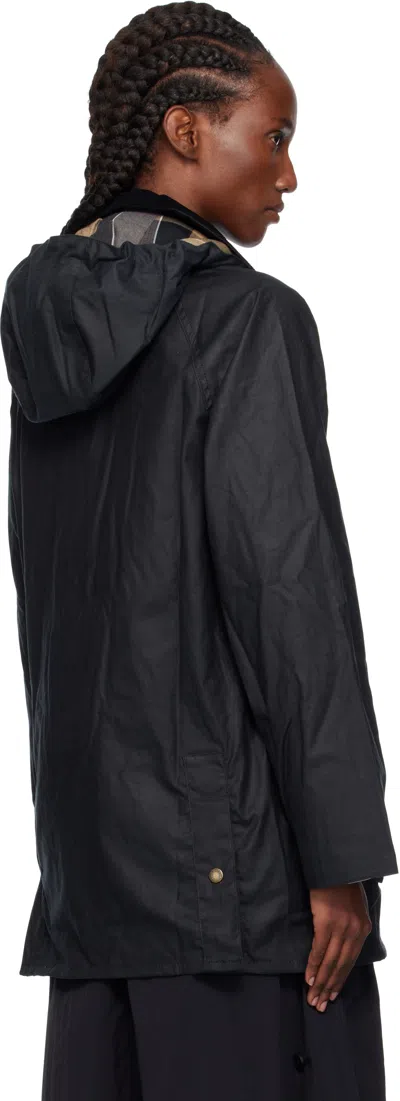 Barbour Navy Highclere Waxed Jacket In Blue