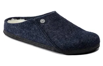 Birkenstock Zermatt Shearling Wool Felt Narrow Fit 'dark Blue'
