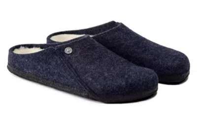 Birkenstock Zermatt Shearling Wool Felt Narrow Fit 'dark Blue'