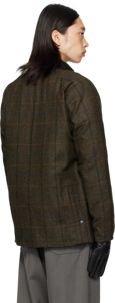 Barbour Khaki Bedale Check Wool Jacket In Multi