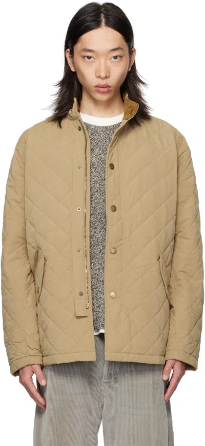 Barbour Khaki Shoveler Quilted Jacket In Nude