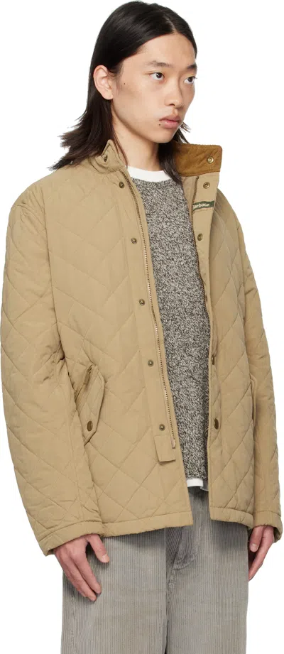 Barbour Khaki Shoveler Quilted Jacket In Nude