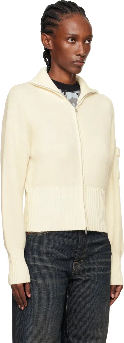 Canada Goose Off-white Sauble Alpaca Full Zip Sweater In Nude