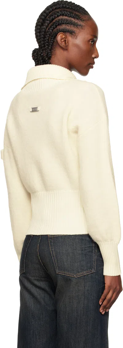 Canada Goose Off-white Sauble Alpaca Full Zip Sweater In Nude
