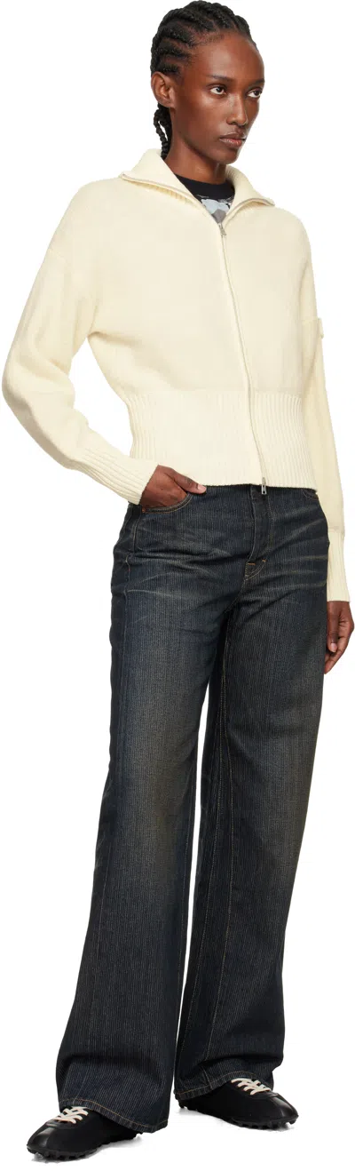 Canada Goose Off-white Sauble Alpaca Full Zip Sweater In Nude