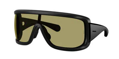 Moncler 142mm Rectangular Shield Sunglasses In Black