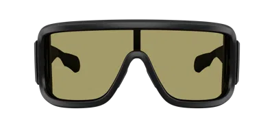 Moncler 142mm Rectangular Shield Sunglasses In Black