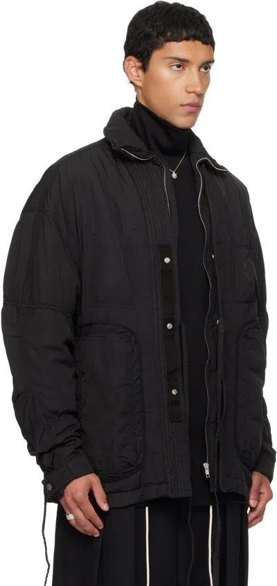 Mordecai Field Drawstring Casual Jacket In Black