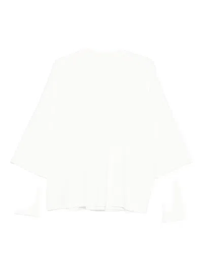 The Mannei Flared-sleeve Top In White