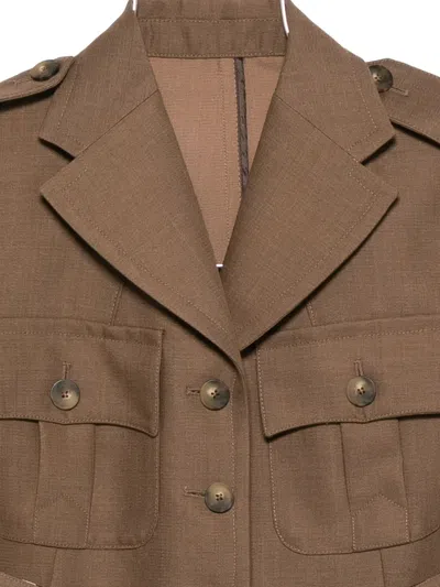 Seafarer Belted Pocket Jacket In Brown