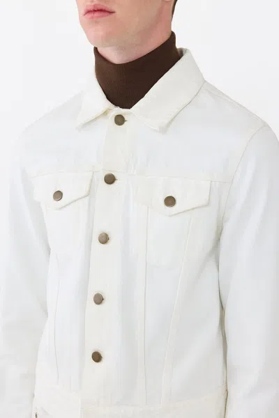 Gabriela Hearst Barry Trucker In White Recycled Cotton Denim In White