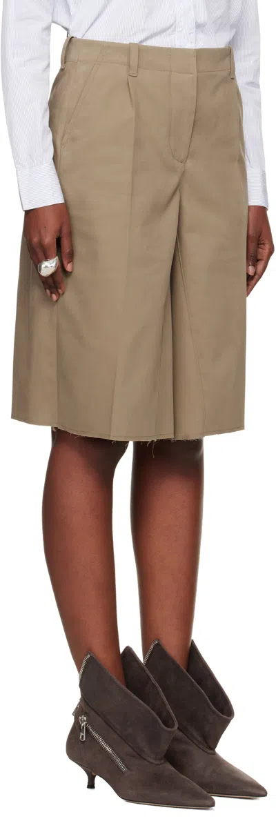 Our Legacy Khaki Jumbo Shorts In Brown