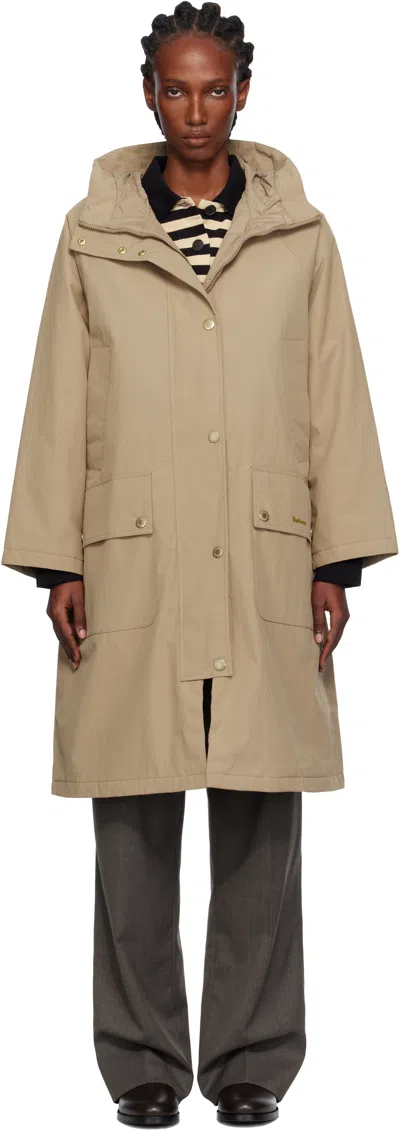Barbour Beige Catalina Showerproof Coat In Brown
