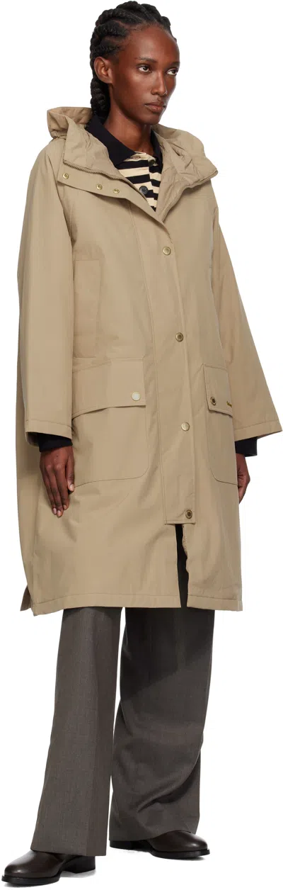 Barbour Beige Catalina Showerproof Coat In Brown