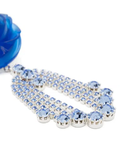 Magda Butrym Rose-embellished Earrings In Blue