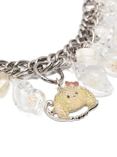 Chopova Lowena Lamb In Shells Carabiner Necklace In Metallic