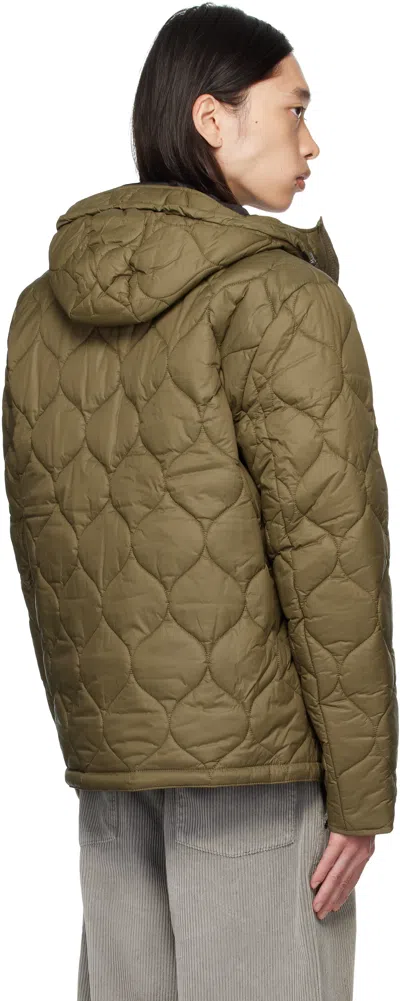 Barbour Khaki Re-engineered Hooded Spey Quilted Jacket In Green