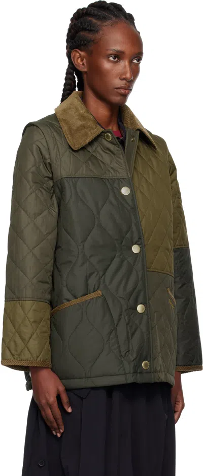 Barbour Green Lorrie Quilted Jacket In Green