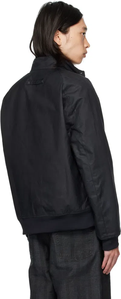 Barbour Navy Modern Royston Waxed Jacket In Black
