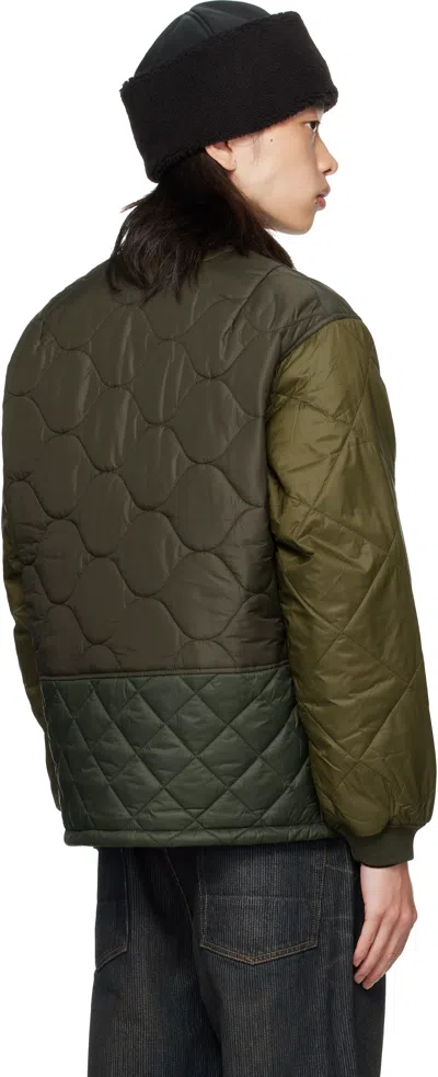 Barbour Khaki Cording Quilted Jacket In Green