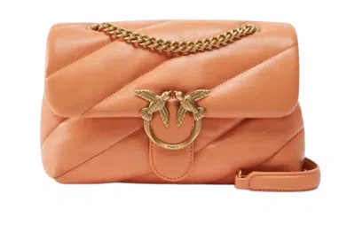 Pinko Elegant Leather Handbag In Orange