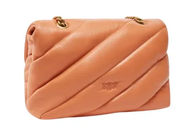 Pinko Elegant Leather Handbag In Orange