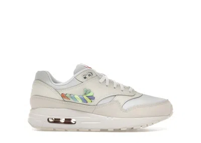 Pre-owned Nike Air Max 1 Se Rainbow Lace Swoosh Sneakers In Summitin White/summit White/terra Blush In Multi