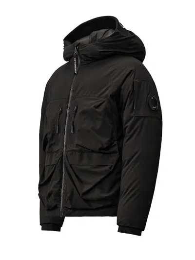 C.p. Company U16 Pro-tek Down Hooded Jacket In Black