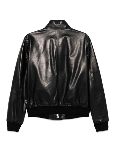 Tom Ford Lambskin Leather Jacket With Minimalistic Design In Black