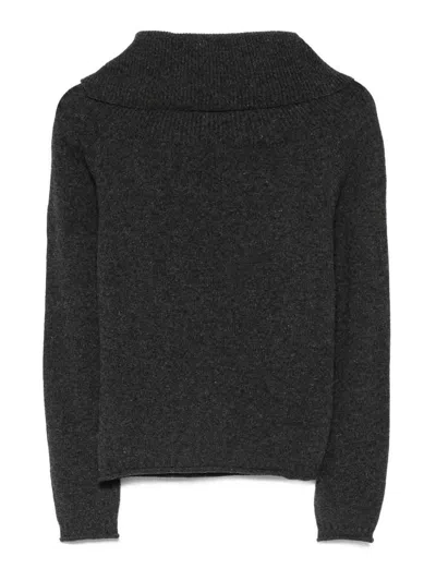 Roberto Collina Wool And Cashmere Cowl-neck Sweater Clothing In Gray
