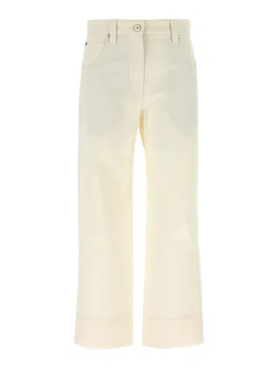 Brunello Cucinelli Crop Pants With Belt Loops And Pockets In Neutral
