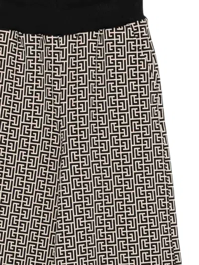 Balmain Monogram-pattern Trousers In Multi