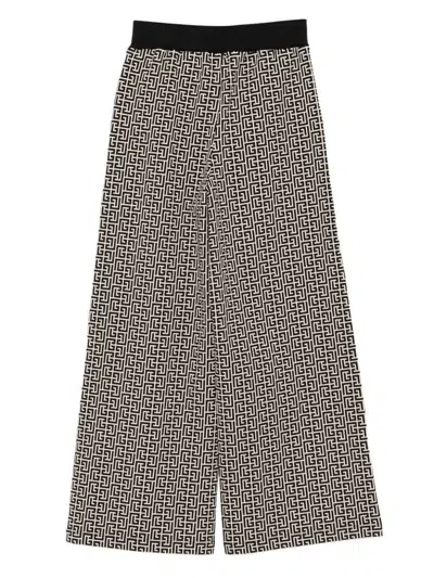 Balmain Monogram-pattern Trousers In Multi