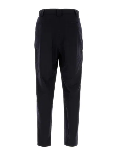 Giorgio Armani Tapered Wool Trousers In Black