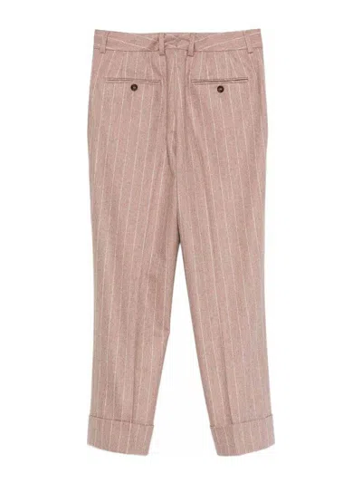 Incotex Tailored Trousers With Cuffed Hem And Pockets In Pink