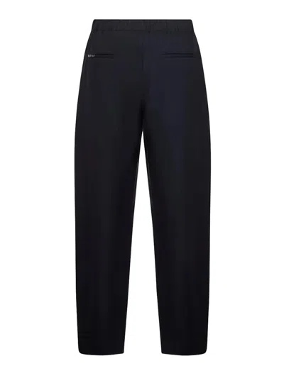 Marni Embroidered Pocket Wool Trousers In Black