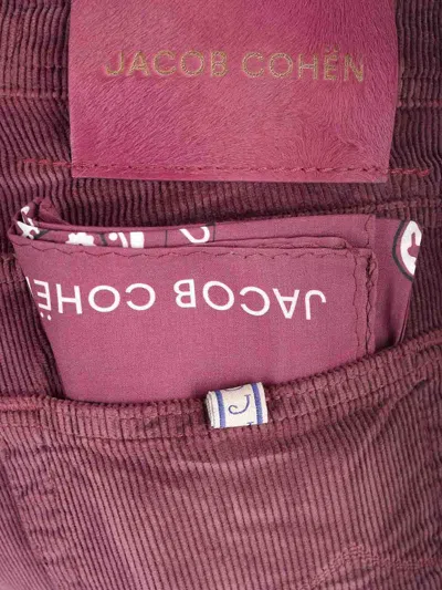 Jacob Cohen Velvet Trouser Trousers Bordeaux In Red