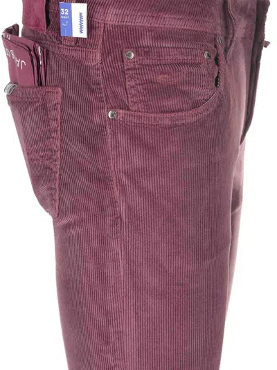 Jacob Cohen Velvet Trouser Trousers Bordeaux In Red